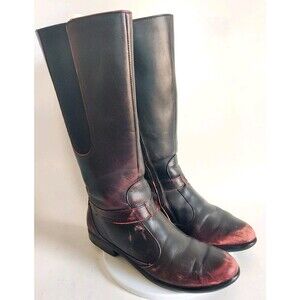 Naot Riding Boots Size 9 / 40 Leather Knee High‎ Tall Equestrian Black Cherry